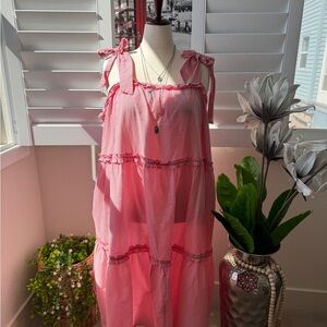 Lisa Marie Fernandez Pink Striped dress with Straps